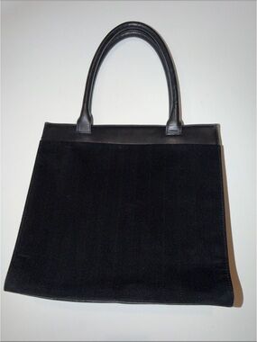 Mark & Graham Black Leather-Trim Tote